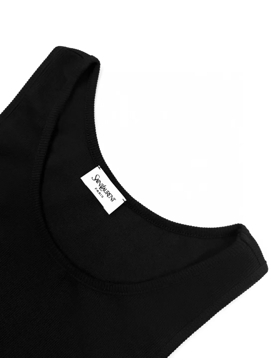 P160SaintLaurent logo embroidered vest Customized Dream Yayun ribbed cotton Delicate texture Comfortable and close to the skin Interpretation of elegance with pure black color The iconic YSL logo embroidery is vivid on the clothing Low-key but eye-catching Highlighting the unique identity and charm Highlighting the shoulder lines Feeling the confidence from the inside out Process 1: Using imported machine embroidery technology Using advanced computer control systems and sophisticated mechanical components to achieve YSL logo embroidery operations with high precision and smooth and delicate lines Process 2: The fabrics have been washed and have a better hand feel. Not easy to deform, not easy to shrink, not easy to fade, and maintain long-term beauty. Accessories: Customized 1:1 YSL trademark Size: XS S M L